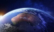 A photo from space showing part of the globe Australia with the lights of Sydney, Melbourne, Brisbane and Perth as well as New Zealand. This is where AMI training occurs in Australia and New Zealand